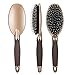 Yolika Boar Bristle Paddle Detangling Brush for Men and Women, Designed for Wet, Dry, Thick, Thin, Curly and Straight Hair Comb, Gold