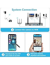 Disco duro 1080p 8CH HDMI NVR 2TB - sistema de cámara de seguridad inalámbrica WiFi de 8 x 2.0 megapíxeles para interiores y exteriores