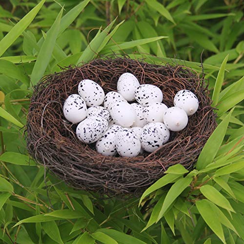 lwingflyer 2pcs Rattan Bird's Nest Crafts Handmade Dry Natural Bird's Nest for Garden Yard Home Party Wedding Decor No Eggs(Medium)