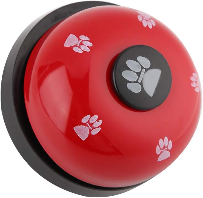 Tnfeeon Pet Training Bells, Iron Sturdy Cute Cartoon Pet Bell Dog Puppy Pet Potty Training Bells Doggy Door Bell for Dog Cat(Red) - Image 4