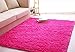 ACTCUT Super Soft Indoor Modern Shag Fur Area Rugs Fluffy Rugs Anti-Skid Shaggy Kids Rug Dining Room Home Bedroom Carpet Floor Mat 4 x 5 Feet, Hot Pink