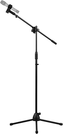 Amazon Co Jp マイクスタンド ライトスタンド 140cm 高さ 調節可能 耐久性 アルミ合金 フロア三脚スタンドキット マイククリップホルダー付き 生放送 ビデオ撮影用 カメラ