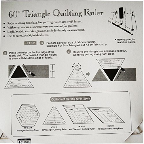 image for HONEYSEW Quilts Quilter's Ruler Hexagon Quilting Ruler Equilateral Tra