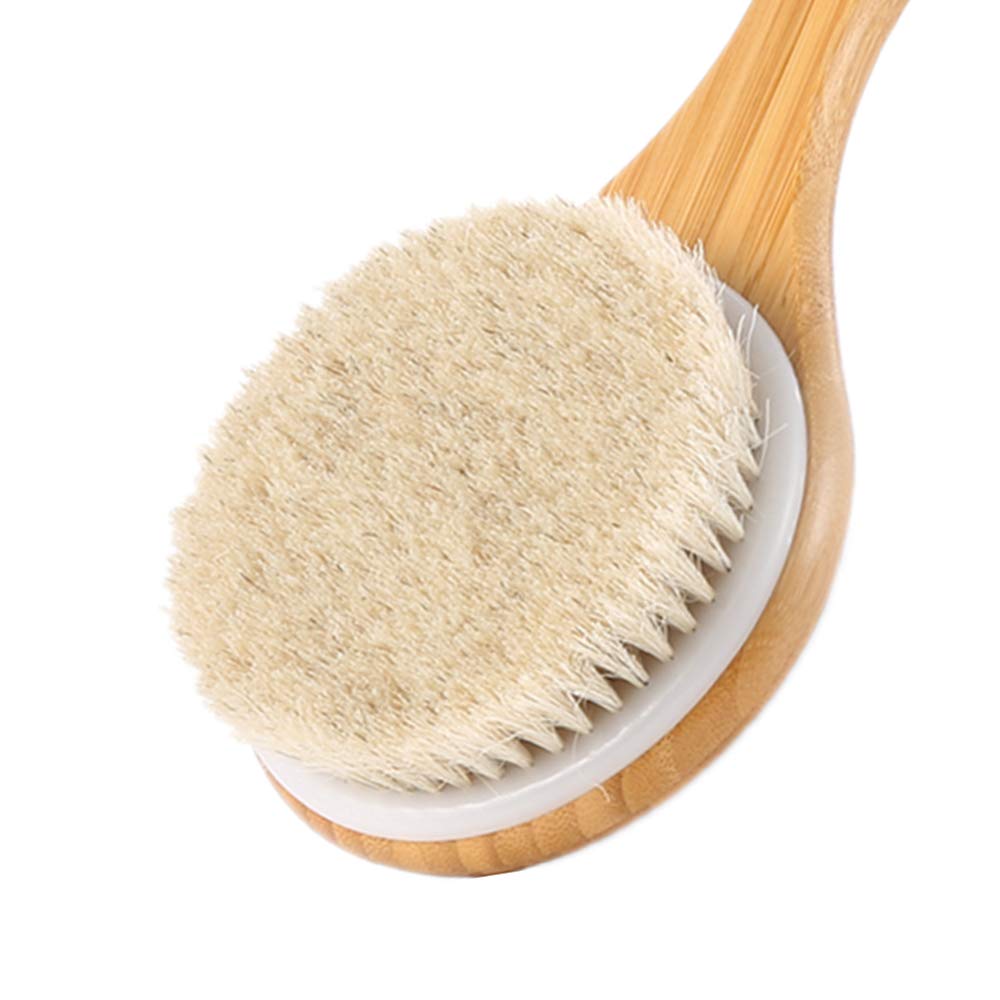 Veahom Long Handle Soft Dry Brush for body, Natural Bristle, Remove Dead Skin and Toxins, Clean lymphatic system, Stimulates Blood Circulation, Dense and Soft Brush Suitable for Women and Adults