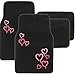 BDK 13 Piece Pink Hearts Design Complete Set - 9 Piece Seat Covers and 4 Piece Carpet Mats - Premium Design