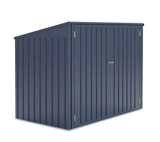 50NRTH Metallgerätebox und Mülltonnenbox 5x3 Anthrazit // 172x100x131 cm (BxTxH) // Aufbewahrungsbox und Gartengerätebox