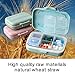 MOST ORIGINAL DESIGNM Small Pill Organizer 6 Day Portable Pill Case Cute for Purse BPA Free Food Grade Hard Plastic Material 6 Compartment Light Blue （Light Blue）
