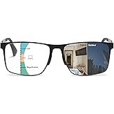 K.LAVER Photochromic Reading Glasses Multi Focal Reading Glasses for Men Clear on Top Readers on Bottom Progressive Reader