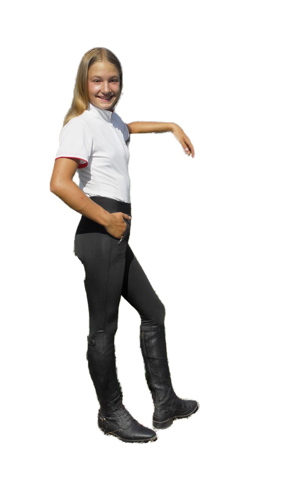 Rhinegold Childs Silicone Knee Riding Tights Black