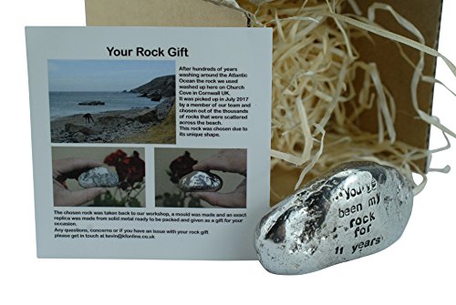 11th Anniversary Gifts For Men Ornament - You've Been My Rock For 11 Years - Solid Metal Heavy Rock