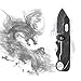 BELK #1 Thin Card Knife Carbon Black Miniature Hobby Craft Folding Knives with 1mm(0.039In) Depth, 1.5in Length Blade for School & Home & Office Routine