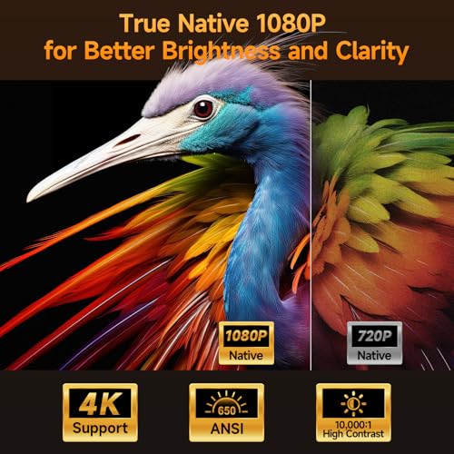 Alwtniet 4K Projector with Google TV, Native Full HD 1080p, Mini Home Theater Projector, Bluetooth, WiFi, Small and Smart, Short Distance, Auto Focus, 6D Keystone Correction, for