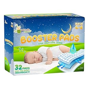 Naturally Nature Overnight Diaper Doubler Booster Pads with Adhesive for Pull-on & Regular Diapers | Nighttime Leak…