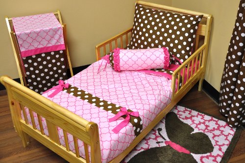 Butterfliers pink/chocolate 4 pc Toddler Bedding Set