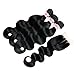 Fabeauty Peruvian Body Wave Human Hair 3 Bundles with Closure 100% 7a Unprocessed Peruvian Virgin Hair Body Wave with Closure Soft Human Hair Extensions Bundles with Lace Closure(44)