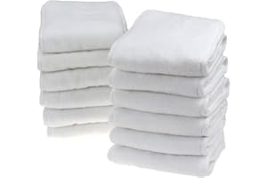 Mama Koala 3-Layer Microfiber Cloth Diaper Inserts, Adjustable Reusable Breathable Absorbent Soft Cloth Diaper Liners (12 Pack)