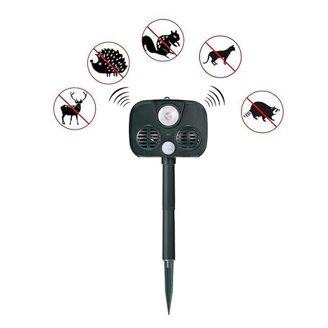 Amazon.com : GEZICHTA Camping Guarding Device Solar Power Animal Repellent Yard Ultrasonic Fox Bear Pest Outdoor Motion Sensor Anti Theft Flash Alarm(green) ...
