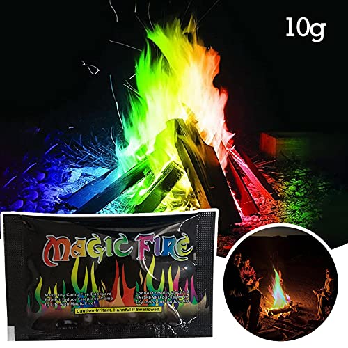 1PC Flame Stain Colorful Create Colorful and Vibrant Flames for Fire Pit Flame Stain Colorful Flame Color Changing Powder Party and Festival Supplie Rainbow Mystic Flames