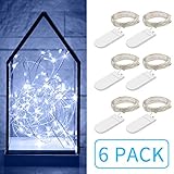 Govee 6 Pack Fairy Lights 3.3ft with 20 LEDs, Battery Operated String Lights Waterproof Flexible Silver-Plated Copper Wire Light for DIY Bedroom Patio Parties Wedding Festivals