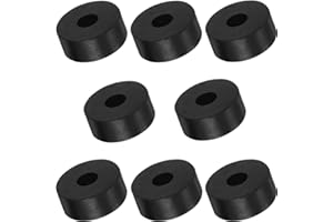 APUXON 8Pcs Rubber Isolation Pads OD 1" (25mm) ID 0.4"(10mm) Thick 0.4"(10mm) Black Round Rubber Washer Anti Mechanical Damping Pads