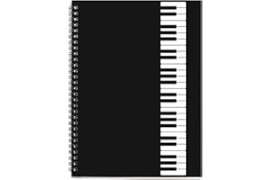 Blank Sheet Music Composition Manuscript Staff Paper Art Piano-Keyboard-Music-Notebook Black 50 Pages 26x19cm (Black Piano)