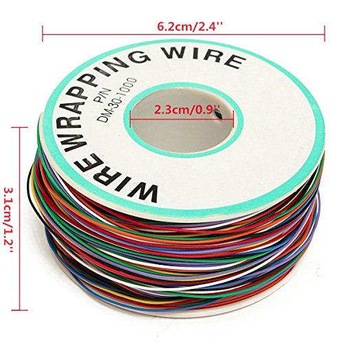 HuaHuiYuan Colored Insulation Cable B-30-1000 250M 30 AWG 8-Wire Test Wrapping Wire, Tinned Copper Solid Cable - Thumbnail 4