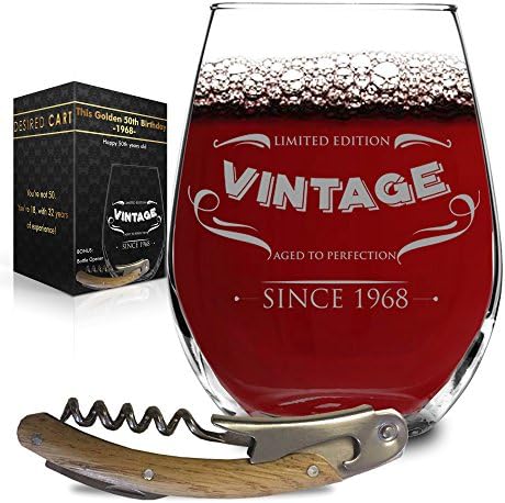 1969 50th Birthday Gifts For Men and Women - Beer Glass & Free U.S.A Bottle Opener - Funny Vintage 50 Year Old Present - 17 Oz Pint Glass with stylish (50th)