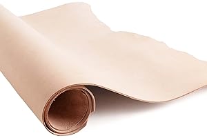 EUROPEAN LEATHER WORKS ELW 8-9 oz (3.2-3.6mm) Thickness Weight Pre-Cut 4-6 SQ FT Vegetable Tanned Leather Cowhide Grade AB Full Grain Leather for Tooling, Carving, Engraving, Molding, Embossing, Stamping, & Dyeing