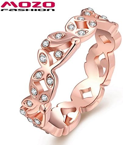 Cherryn Jewelry New Fashion Rose Gold Plated Cubic Zirconia Ring Engagement Wedding Jewelry Ring Love Ring bague pour femme MAKR025