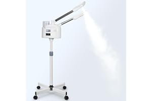 FLOLXNB Professional 2 in 1 Facial Steamer Upgrade PTC Heating, Digital LCD Screen, Esthetician Steamer with Hot & Cold Nozzle Face Steamer for Home Beauty Salon Spa