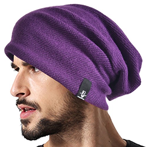 Men s cool cotton beanie slouch skull cap long baggy hip-hop wint…
