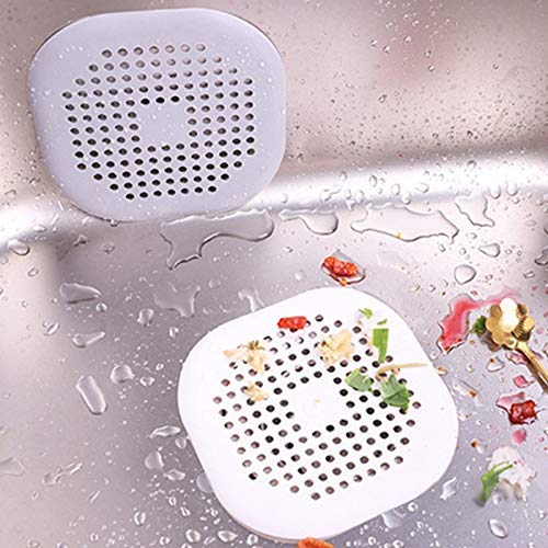 4 Packs Shower Drain Covers Square Silicone Tube Drain Hair Catcher Stopper with Sucker for Bathroom Kitchen, Rubber Bathtub Sink Strainer Plug Filter Trap Home Drain Protectors - Thumbnail 3