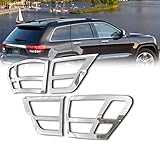 E-Autogrilles Triple Chrome Plated Taillight Tail Light Lamp Cover for 11-13 Jeep Grand Cherokee (67-0205)