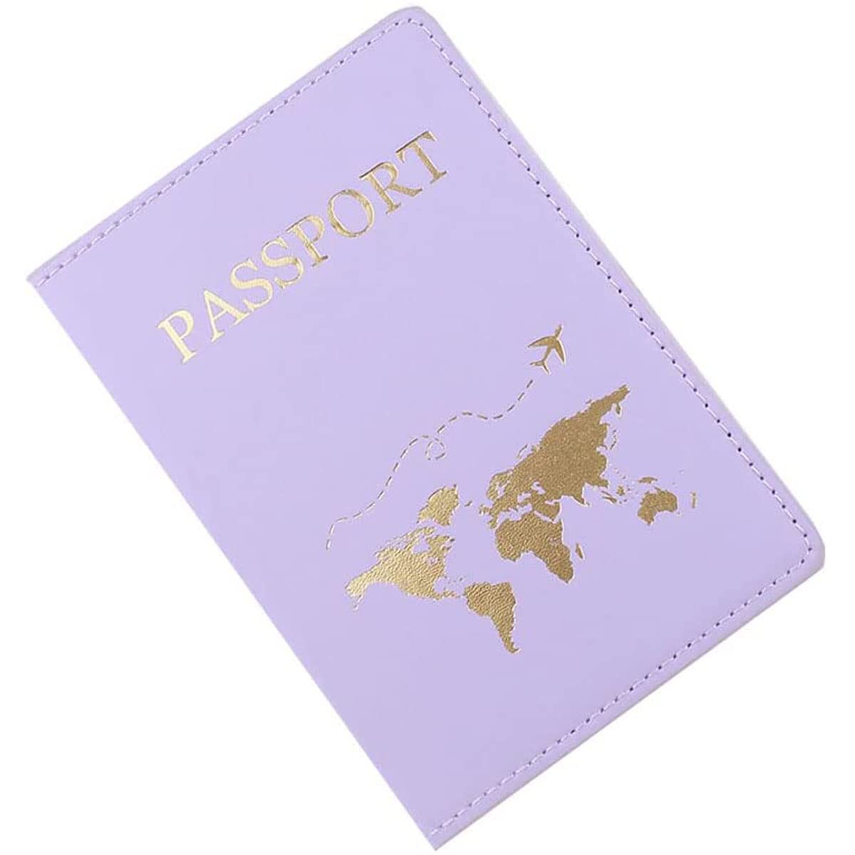 YYGOJOY Passport Holder Cover, PU Leather Passport Cover Case Organiser with Wallet for Credit Card, Money, Business Cards, Passport, Boarding Passes for Women Men (Purple)