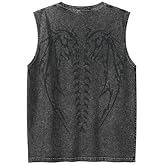 UOUA Men's Graphic Tank Tops Washed Sleeveless Tee Shirts Summer Vintage Cotton Streetwear (S-2XL)