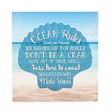 P. Graham Dunn Ocean Rules Seashell Beach Design 12 x 12 Wood Pallet Design Wall Art Sign Plaque