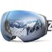 ZIONOR X4 Ski Goggles Magnetic Lens - Snowboard Goggles for Men Women Adult - Snow Goggles Anti-fog UV Protection (VLT 8.59% Grey Frame Grey Revo Silver Lens)