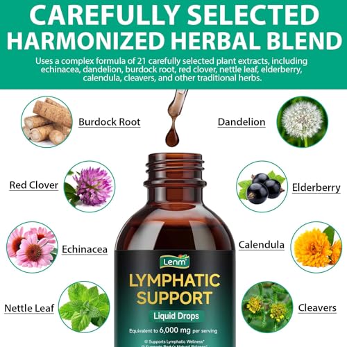 Lymphatic Drainage Drops,Lymph System Support Supplement,Advanced Botanical Formula – Supports Natural Balance & Immune Health – 2.02 fl oz (60 mL) – Maximum Absorption & Vegan