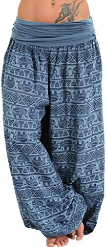 Toamen Womens Trousers Sale 2019 New Ladies Plus Size Bohemian Print Loose Smocked Waist Harem Hippie Leggings Boho Yoga Gym Pants