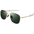 RCXKOOM Men's Aviator Sunglasses American Army Military Pilot Polarized Sunglasses Bayonet Temples