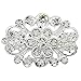 4pcs Silver Rhinestone Flower Pearl Wedding Brooches Pins Set