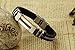 OPK Jewelry Fashion Rose Gold Geniune Silicone Bracelet for Men Stainless Steel Clasp,Black, 8.26 inches