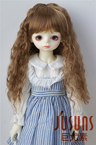 JD041 8-9' 1/3 SD synthetic mohair doll wigs 21-23CM Brown Soft Sobazu BJD doll wigs 8-9' Doll accessories