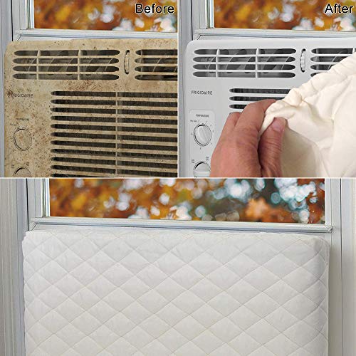 Indoor Quilted Window Air Conditioner Cover, Keeps Cold Air Out and Maintains Heat in Winter Eliminate Dust Buildup, 21W x 2.5D x 14H