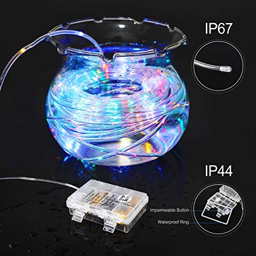 Aityvert LED Rope Lights Outdoor 39FT 120 LED String Lights 8 Modes Battery Operated Fairy Lights with Remote Timer, Decoration Lighting for Garden Patio Party Weddings Christmas Décor (2 Pack)