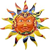 Juegoal 12.7" Metal Sun Wall Art D&eacute;cor Hanging for Indoor Outdoor Home Garden