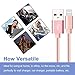 iPhone Cable - Aonsen 3Pack 10FT Extra Long Nylon Braided Charging Cord Charger, Lightning to USB Cable for iPhone 7, 7 Plus, SE, 6s, 6, 6 +, 5, 5s, iPad Air / Mini, iPod (Rose)
