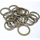 BeadsTreasure Connector Link Ring Textured Hammered Antiqued Bronze Open- 24mm-10pcs.