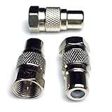 CESS F Type Male to RCA Female Connector Coupler Coax Cable Adapter Video - F Male to RCA Female (LW) (10 Pack)