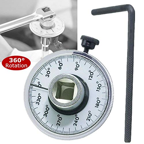 BSBMIEQM 1/2 Inch Torque Wrench Angle Gauge Tool,360° Adjustable 1/2